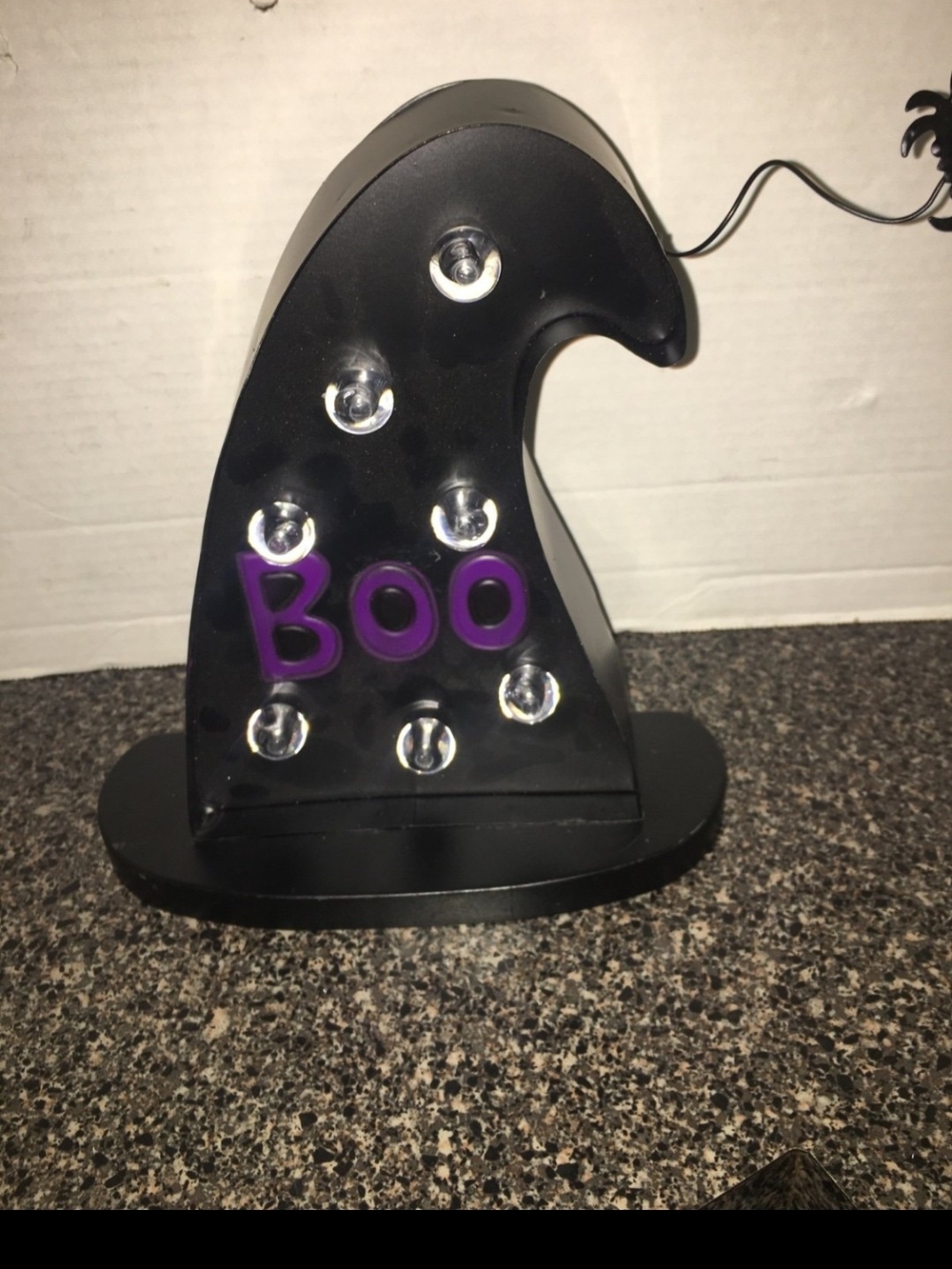 Black Witch Hat 'BOO' LED Marquee Accent
